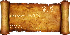 Halpert Irén névjegykártya