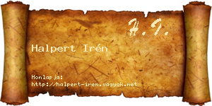 Halpert Irén névjegykártya